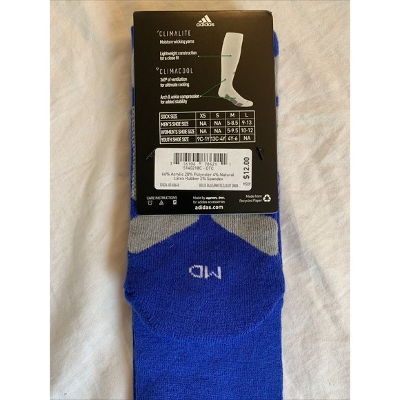 New with tags Adidas Mens Utility Sock Multi Sport Size Medium Blue NWT soccer - Picture 4 of 5